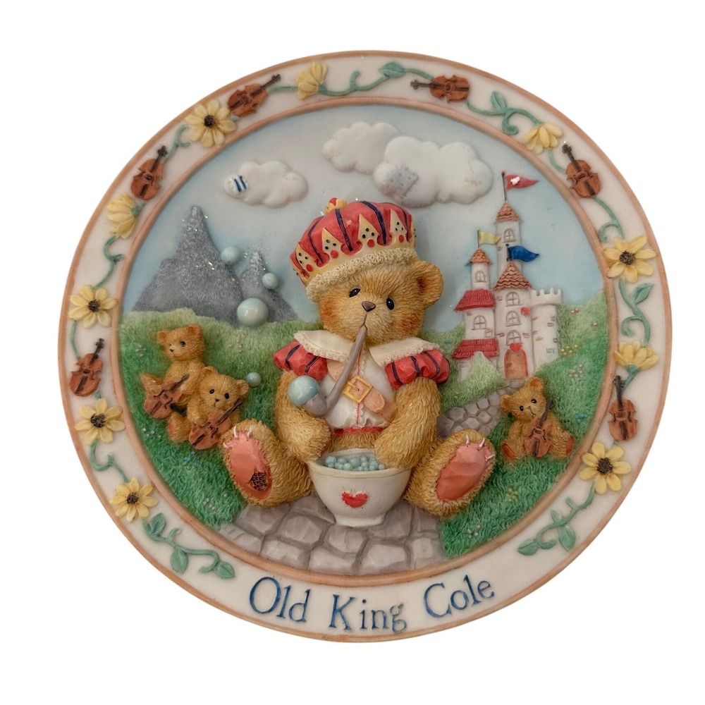 Cherished Teddies Old King Cole Plate Nursery Rhymes 1995 Resin 6.5in Vintage